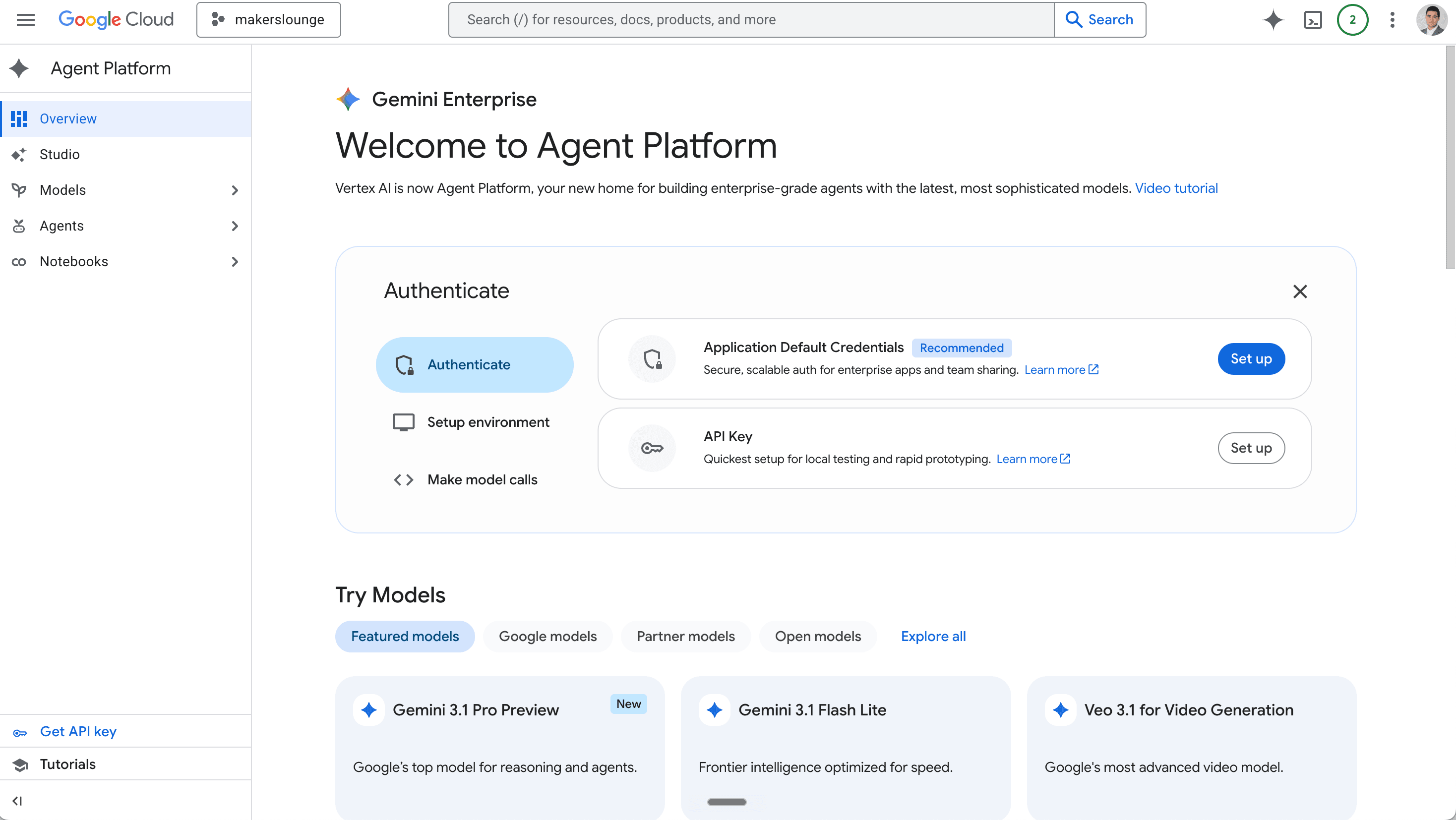API key setup